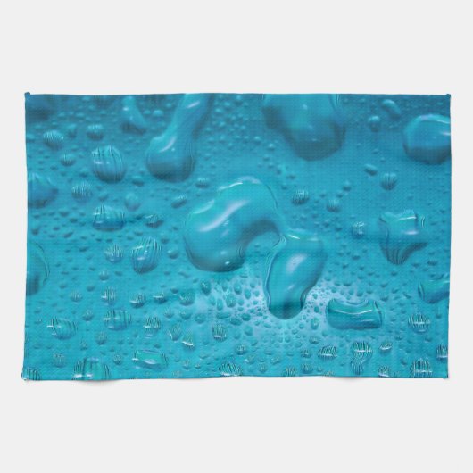 Aqua Waterdruppels op glas:- Theedoek (Horizontaal)