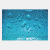 Aqua Waterdruppels op Glass Macro Photo Wrapping P Inpakpapier Vel (Voorkant 3)