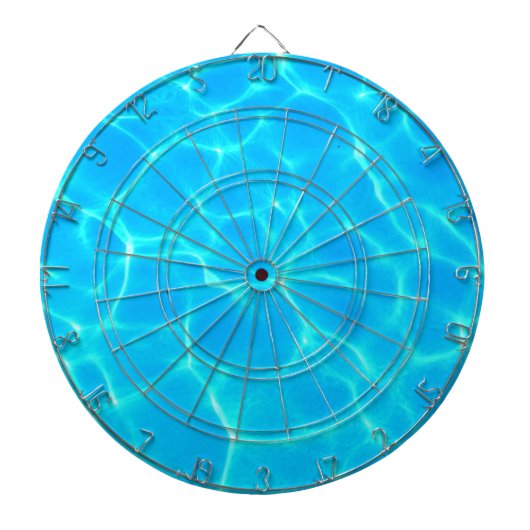Aqua-waterpatroon met reflectiegolven dartbord (Voorkant)