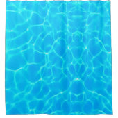 Aqua-waterpatroon met reflectiegolven douchegordijn (Voorkant)