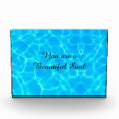 Aqua-waterpatroon met reflectiegolven fotoblokken (Voorkant)