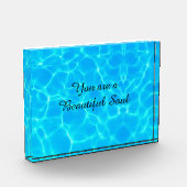 Aqua-waterpatroon met reflectiegolven fotoblokken (Links)