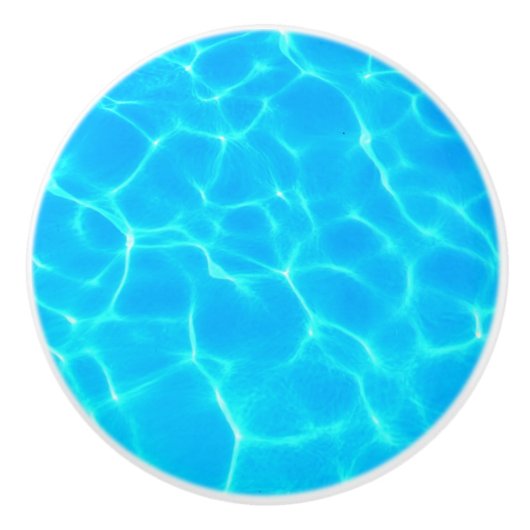 Aqua-waterpatroon met reflectiegolven keramische knop (Voorkant)