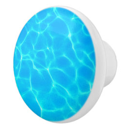 Aqua-waterpatroon met reflectiegolven keramische knop