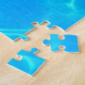 Aqua-waterpatroon met reflectiegolven legpuzzel (Zijkant)