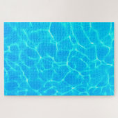 Aqua-waterpatroon met reflectiegolven legpuzzel (Horizontaal)