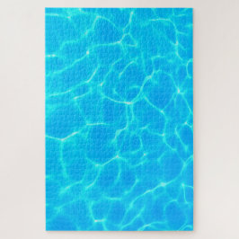 Aqua-waterpatroon met reflectiegolven legpuzzel