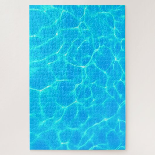 Aqua-waterpatroon met reflectiegolven legpuzzel (Verticaal)