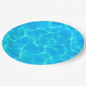 Aqua-waterpatroon met reflectiegolven papieren bordje (Gekanteld)