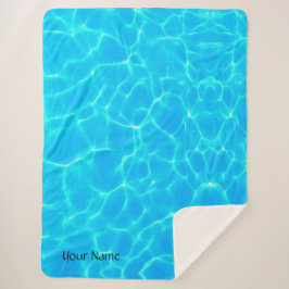 Aqua-waterpatroon met reflectiegolven sherpa deken