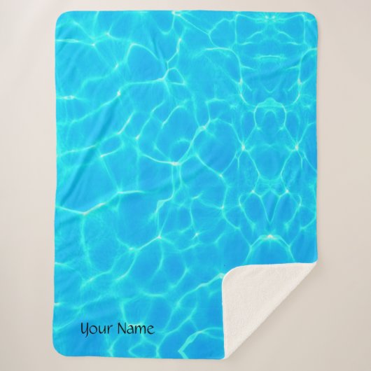 Aqua-waterpatroon met reflectiegolven sherpa deken (Voorkant)