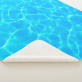 Aqua-waterpatroon met reflectiegolven sherpa deken (3/4)