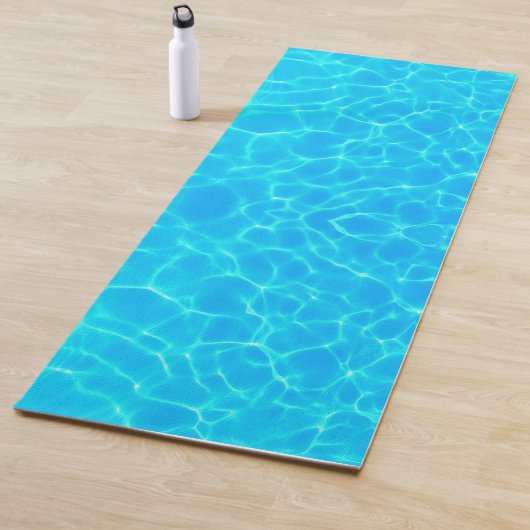 Aqua-waterpatroon met reflectiegolven yogamat (In situ)