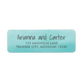 Aqua Waterverf Adres Etiket (Voorkant)