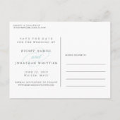 Aqua Waterverf Border | De foto bewaart de Datum Aankondigingskaart (Achterkant)