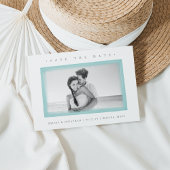 Aqua Waterverf Border | De foto bewaart de Datum Save The Date