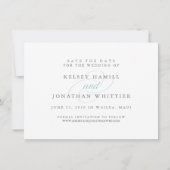 Aqua Waterverf Border | De foto bewaart de Datum Save The Date (Achterkant)