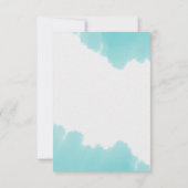 Aqua Waterverf Borstelstreken Eenvoudige Bruiloft  RSVP Kaartje (Achterkant)