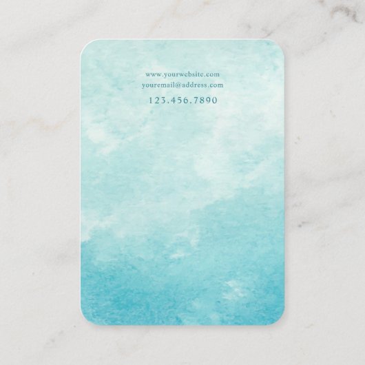 Aqua Waterverf Custom Jewelry Display Kaart Visitekaartje (Achterkant)