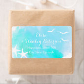 Aqua waterverf en strandbruiloft etiket (Insitu)