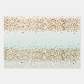 Aqua Waterverf Gold Confetti Glitter Inpakpapier Vel (Voorkant 3)