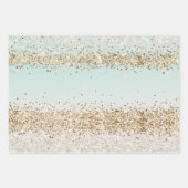 Aqua Waterverf Gold Confetti Glitter Inpakpapier Vel (Voorkant 2)