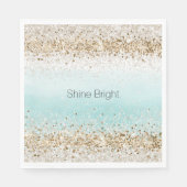 Aqua Waterverf Gold Confetti Glitter Servet (Voorkant)
