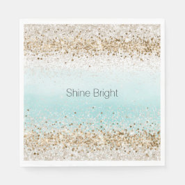 Aqua Waterverf Gold Confetti Glitter Servet