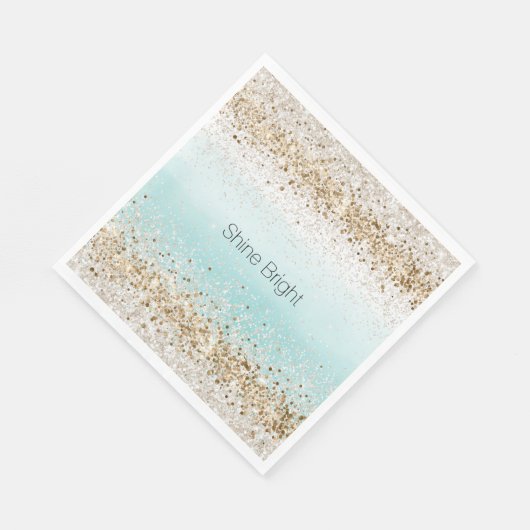 Aqua Waterverf Gold Confetti Glitter Servet (Hoek)