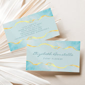 Aqua Waterverf Gold Foil Luxury Visitekaartje