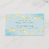 Aqua Waterverf Gold Foil Luxury Visitekaartje (Achterkant)