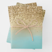 Aqua Waterverf Gold Glitter Inpakpapier Vel (In situ)