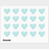 Aqua Waterverf hart Opslaan Datum Stickers (Vel)