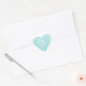 Aqua Waterverf hart Opslaan Datum Stickers (Envelop)