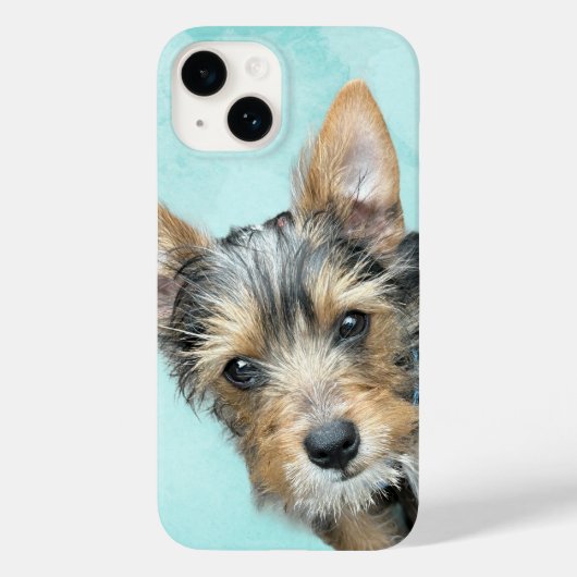 Aqua Waterverf Iphone Hoesje met uw hond Afbeeldin (Achterkant)