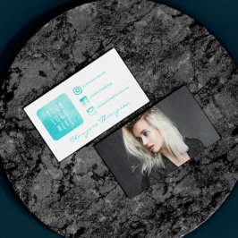 Aqua Waterverf Logo & Foto Social Media Visitekaartje