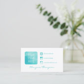 Aqua Waterverf Logo & Foto Social Media Visitekaartje (Staand voorkant)