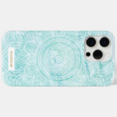 Aqua Waterverf Mandala Case-Mate iPhone Case (Achterkant (horizontaal))