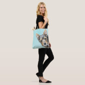 Aqua Waterverf met Pet Photo Tote Bag (Op model)