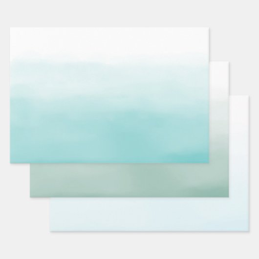 Aqua Waterverf Ombre Inpakpapier Vel (Set)