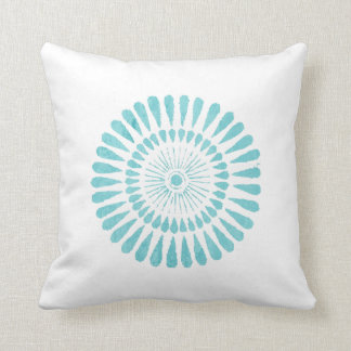 Aqua Waterverf One Aqua Sunburst White Pillow Kussen