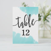 Aqua Waterverf Penseel lijnen tabelnummer plaatsen Kaart (Staand voorkant)