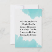 Aqua Waterverf Penseel lijnen tabelnummer plaatsen Kaart (Achterkant)