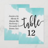 Aqua Waterverf Penseel lijnen tabelnummer plaatsen Kaart (Voorkant / Achterkant)