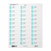 Aqua-waterverf retouradreslabel etiket (Full Sheet)