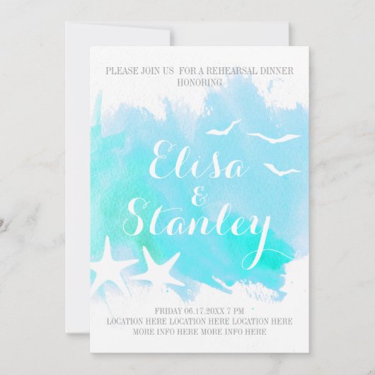 Aqua waterverf, sergeant-herrepetitie kaart (Voorkant)