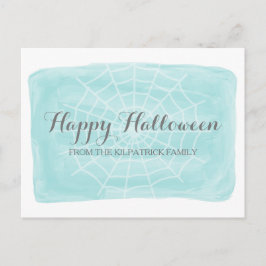 Aqua Waterverf Spider Web Halloween Briefkaart