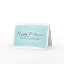 Aqua Waterverf Spider Web Halloween Kaart