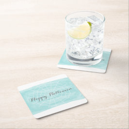 Aqua Waterverf Spider Web Halloween Kartonnen Onderzetters