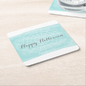 Aqua Waterverf Spider Web Halloween Kartonnen Onderzetters (Schuin)